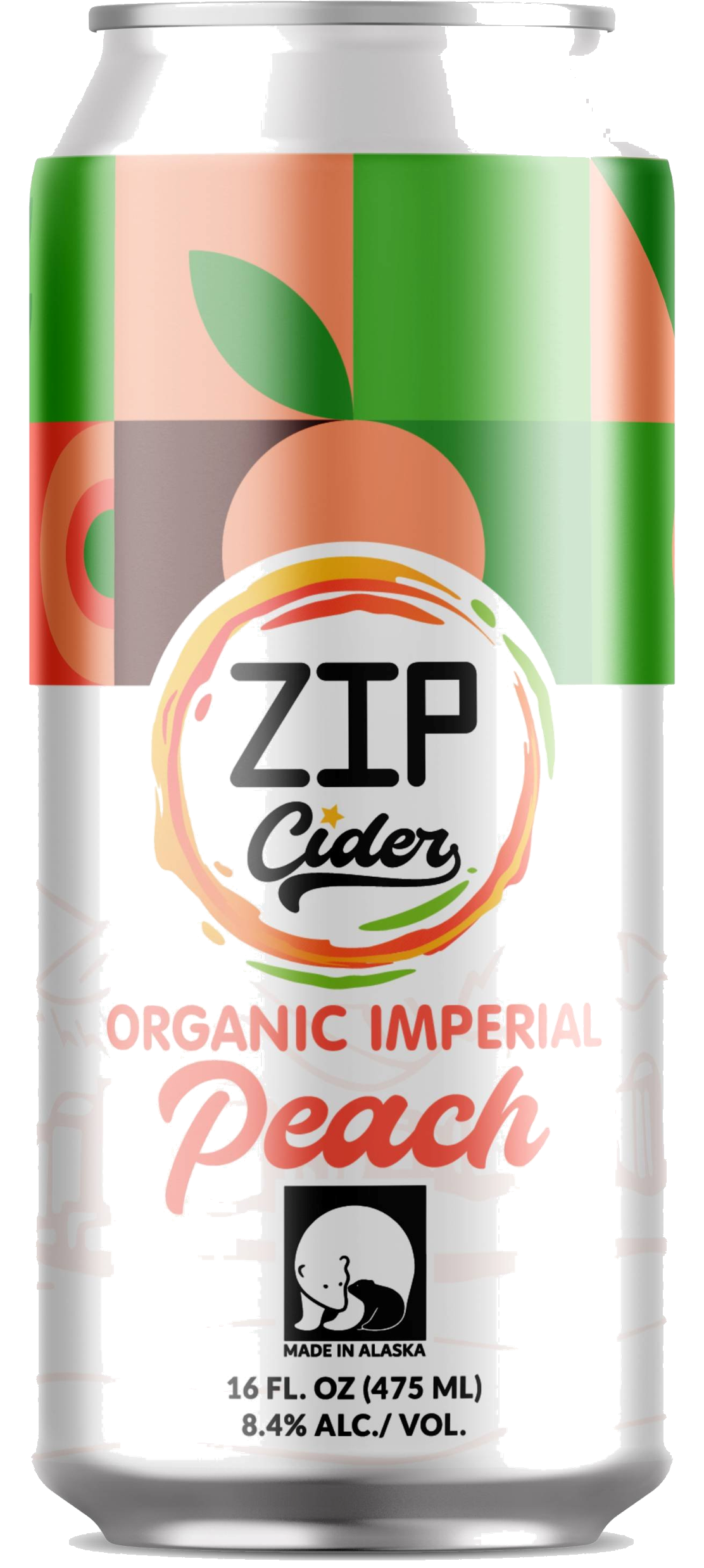Zip Cider Organic Imperial Peach — 16 oz can