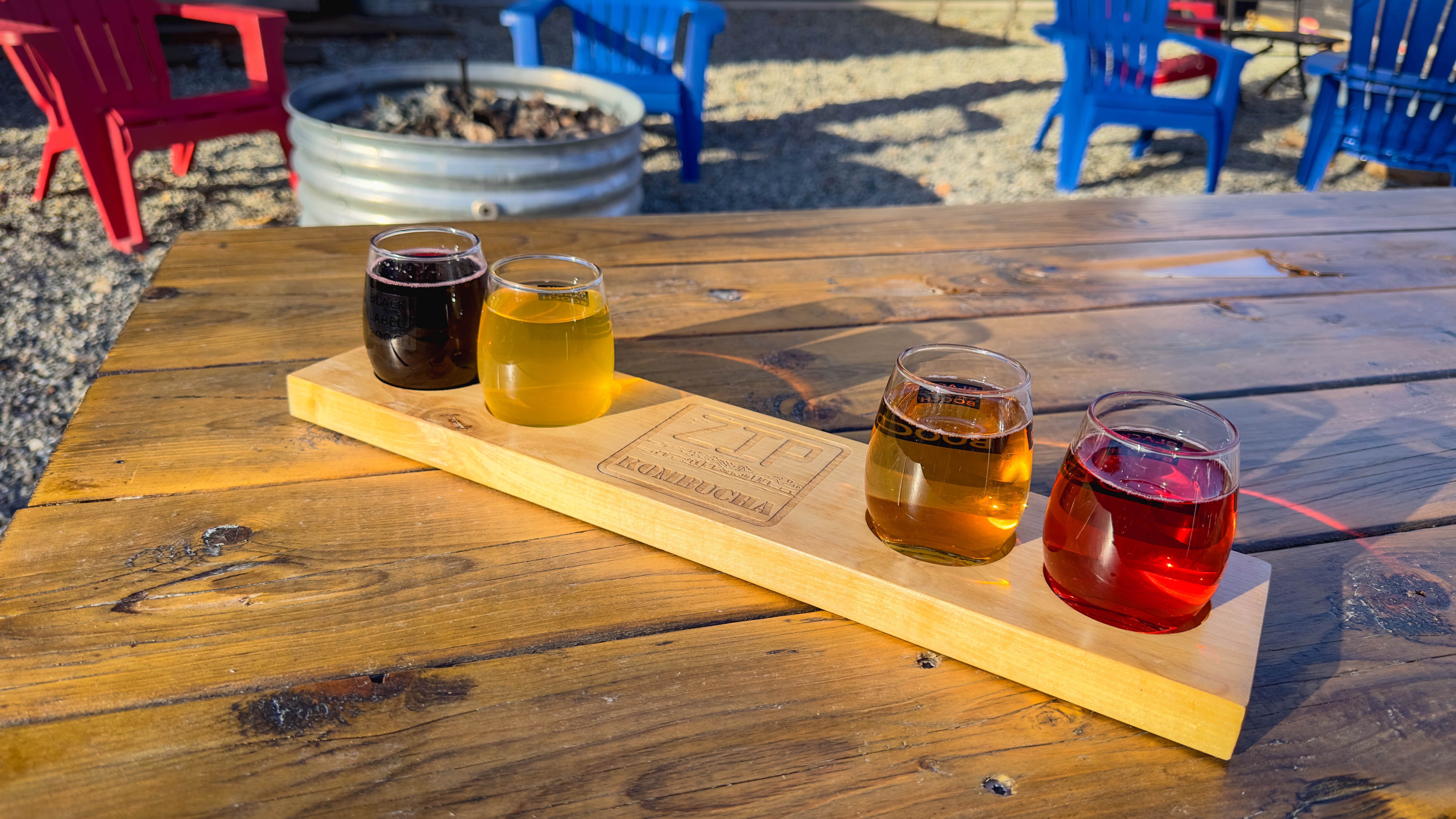 Zip Cider flight — four colors, one board